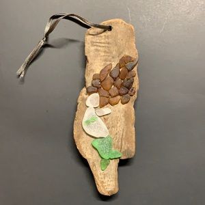 Sea glass mermaid on driftwood